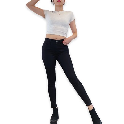 $260 Acne Studios Climb Stay Black Slim Jeans Size 26/32