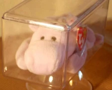 Happy Hippo Lavender 5th Gen 1993 Ty Beanie Baby MWMT Acrylic Case Swing Tush