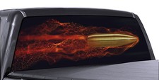 Truck Rear Window Rifle Bullet Perforated Vinyl Decal Universal