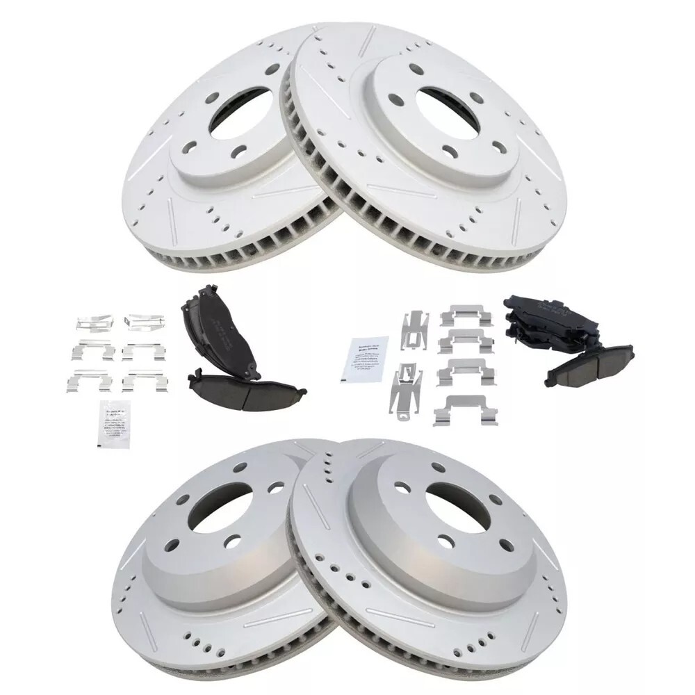 VW Audi Front Ceramic Premium G-Coated Performance Brake Pad & Rotor Kit TRQ Per - Foto 2