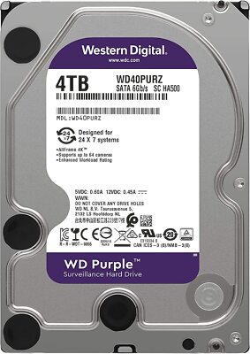Western Digital Purple 4 TB,Internal,5400 RPM,3.5 inch (WD40PURZ 