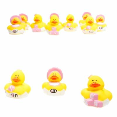 Mini Baby Girl Shower Rubber Duckies - 24 Count