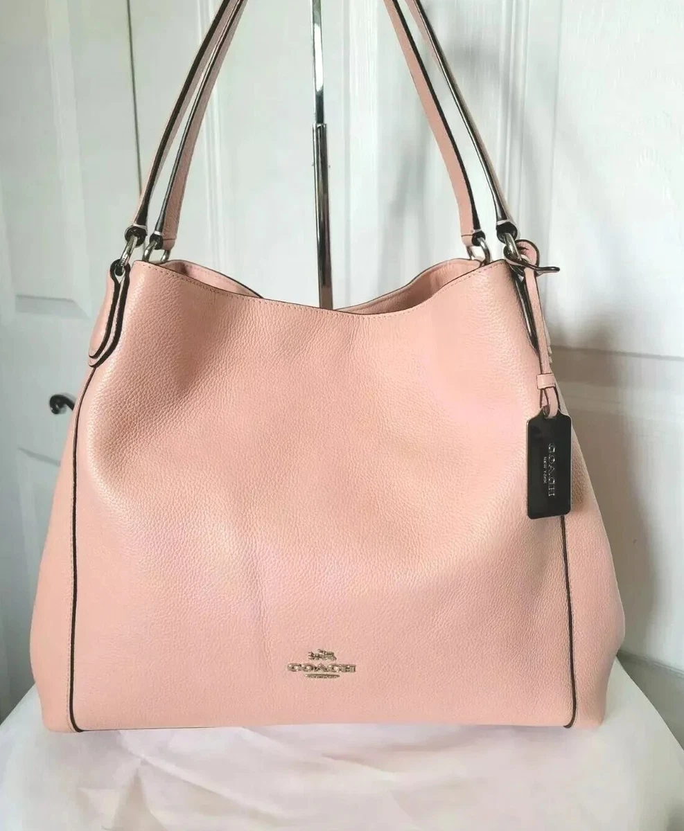 NWOT Coach 36464 Edie Shoulder Bag Refined Leather Petal Pink Silver