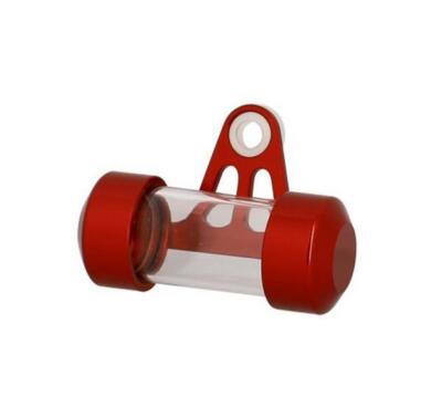 Support De Vignette Moto Cylindrique ALU 50X30 Mm Rouge - Fixation Assurance