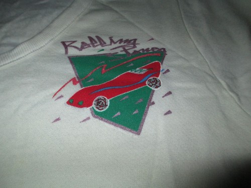 ROLLING STONES AMERICAN TOUR 1981 CARTOON CAR ROADSTER VINTAGE SWEATSHIRT-M-NR - Picture 1 of 9