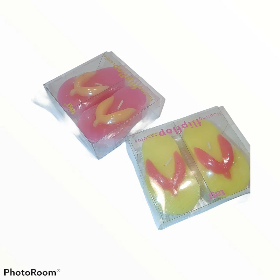 Floating Flip flop citronella candles. New in Box. Pink/yellow. NOT FOR CAKES!!! - Image 2 of 4