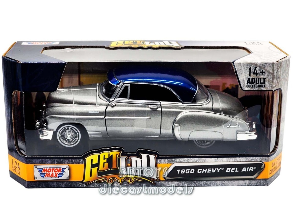 1950 Chevrolet Bel Air Lowrider Silver Blue Top Get Low 1/24
