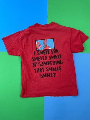 Vintage Y2k SpongeBob Shirt Mr Krabs Nickelodeon Smelly Cartoon RARE Red Lg