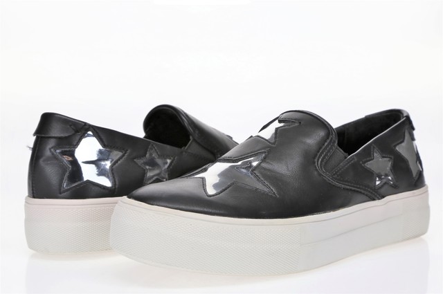 steve madden black slip on sneakers