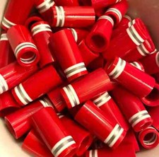  12 Premium Quality Iron Ferrules Red w/ White  Silver Rings 1  