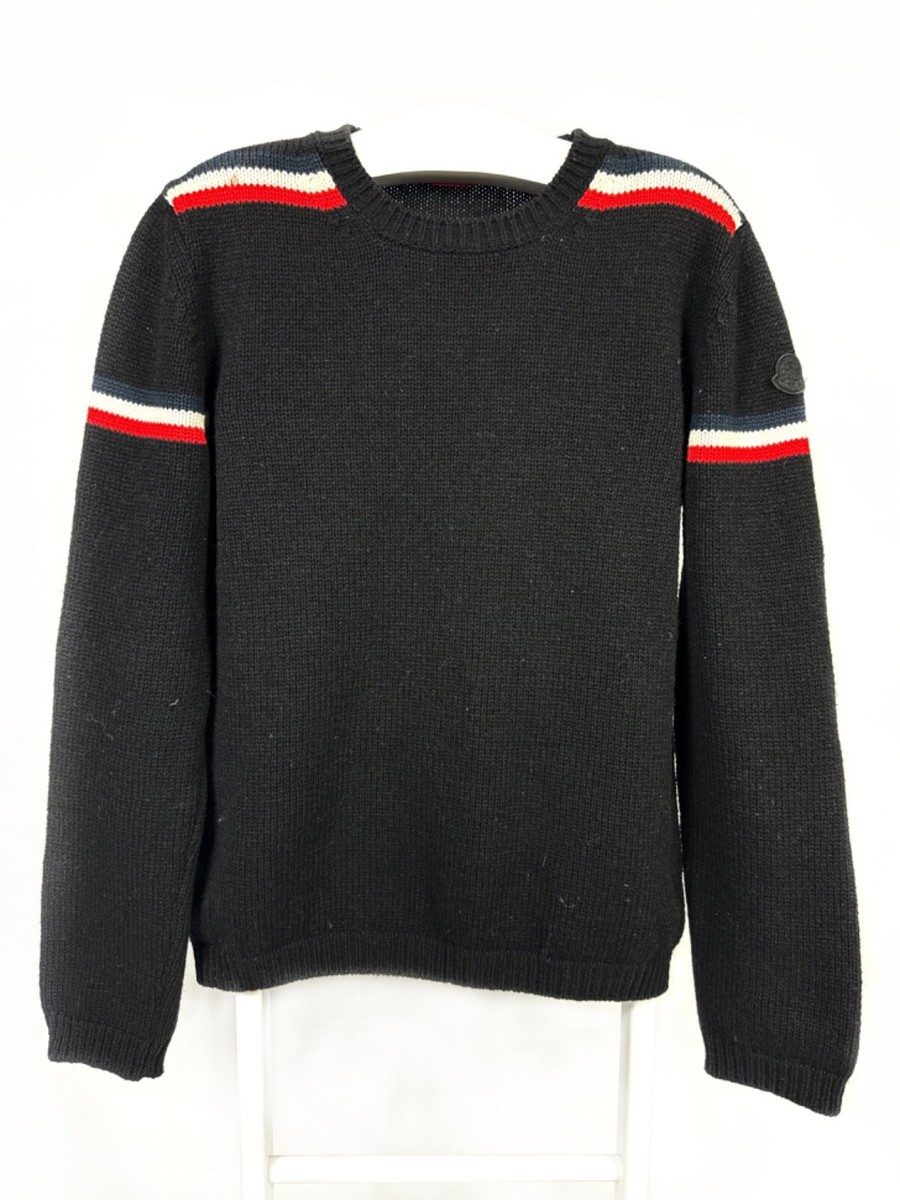 Moncler women Maglione Tricot Girocollo sweater black large knit 