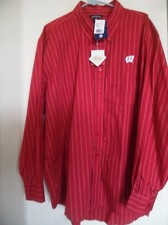 Antigua Red w/ white stripe cotton blend dress shirt Sz 2X