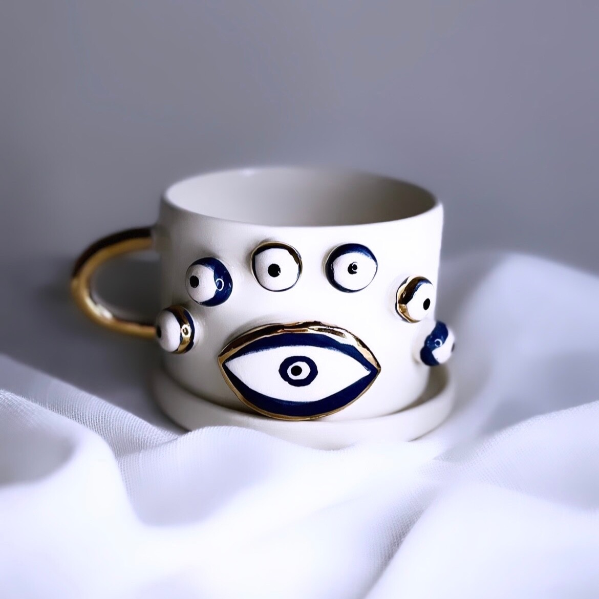 Tasse à café fait main 200ml Œil Uniq, le cadeau idéal en céramique pour créatifs