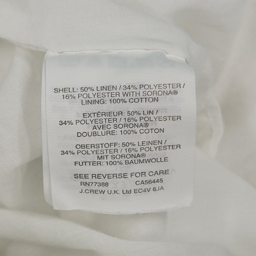 J.CREW White Stretch Woven Linen Lined Pants Sz 8 #H7718 - Picture 9 of 14
