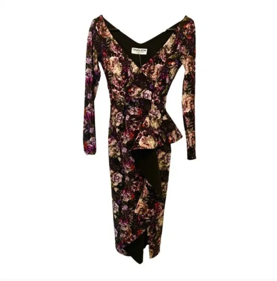 NWT CHIARA BONI La Petite Robe Couture Dalmira Dress in Renaissance Floral Print - Image 2 of 4