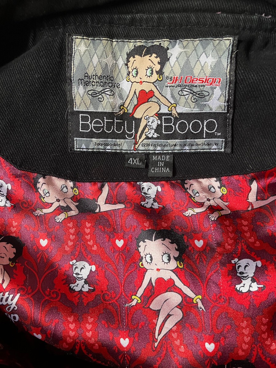Betty Boop JH Design Hugs & Kisses Embroidered Racing Jacket