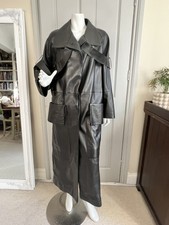 £8000 Rare Auth Tom Ford Leather Coat, Tom Ford Black Lambskin Overcoat, New