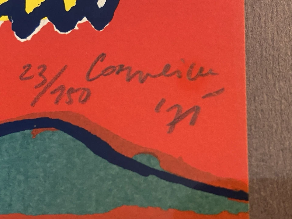 Vintage 1975 Dutch Artist CORNEILLE Litho PRINT “Volcano Fish Woman” Signed x’d  Foto 4 de 4