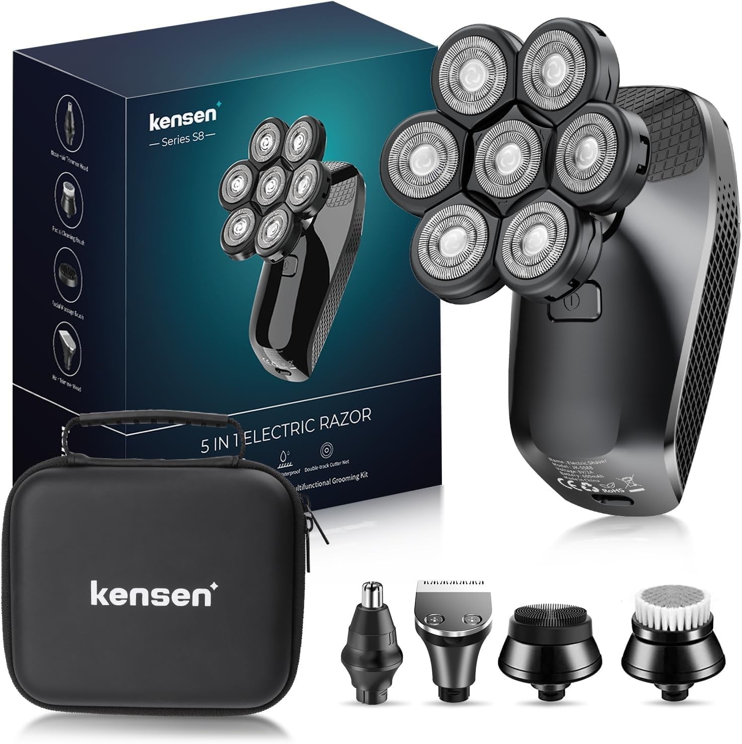 Rasoio Elettrico Barba 5 in 1 KENSEN 7D: Offerta Kit Completo Uomo