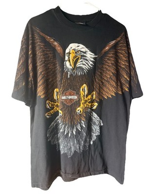 Harley-Davidson 1993 Classics Vintage All-Over Print T-Shirt XL Eagle USA Made