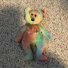 Ty Beanie Baby: Peace Bear 1996 - Multicolor/tie-dye