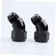 45 Degree -10 AN Male to Female Swivel Union Full 10AN-2PCS Black - 45 Degree