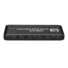 4K 60Hz 2 in 2 out USB 3.0 HDMI kvm switch 2x2 Dual Monitor Extended Display