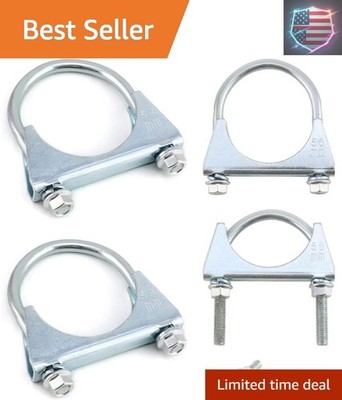 U-Bolt Muffler Tip Exhaust Hook, 2-1/4'' OD 2Pcs Stainless Steel Universal Sil...