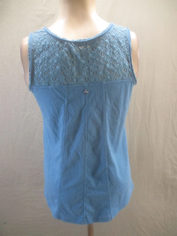 Top PrAna Talla S Mujer Azul Mezcla Algodón Orgánico Encaje Sin Mangas Exterior 435 Foto 4 de 4