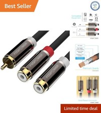 Elegant RCA Y Adapter: 8-Inch 1 Male to 2 Female - Versatile Audio Connection