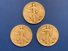 Walking Liberty Half Dollar Lot of three coins - 90% silver -   $1.50 face
