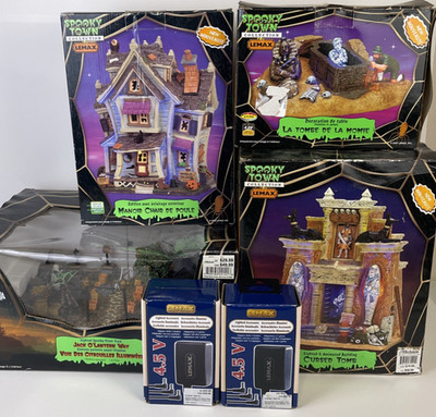 Lemax Spooky Town Lot Of 4 Goosebumps Manor Cursed Tomb More Tested Please Read