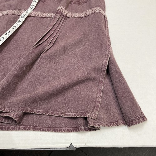 LPogee Dress Women Free Size Purple Embroidered Tiered Maxi Boho Hippie Festival - Picture 9 of 13