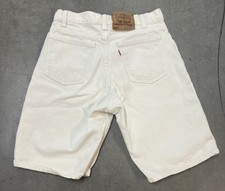 Vintage Levi s 550 Men Tagged 31 Fits 30 Relaxed Fit White Shorts orange tab