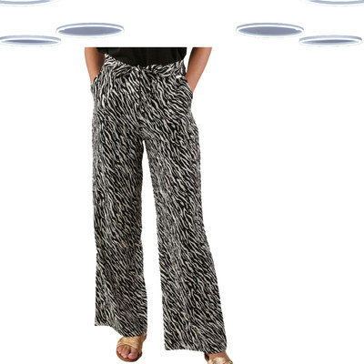 Ex Deeluxe Damen große Größe Animal Print Crinkle Hose - Schwarz (Defekt)