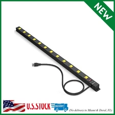 12 Outlet Long Power Strip with 15ft Cord, Wide Spaced Industrial Heavy Duty Sur