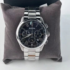 Bulova Wilton 96B288 Men's Quartz Chronograph Watch Black Dial Men's Watch 46mm