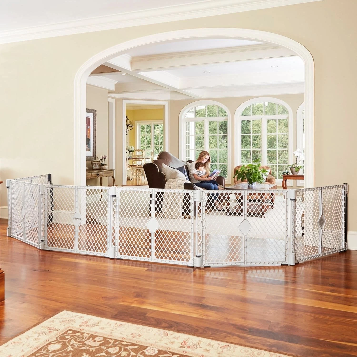 Toddleroo by North States - Superyard Duo Extra Wide Baby Gate & Play Yard