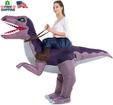 HSCTEK Adult Inflatable Ride on Dinosaur Costume, T-Rex, Velociraptor, Tricerato