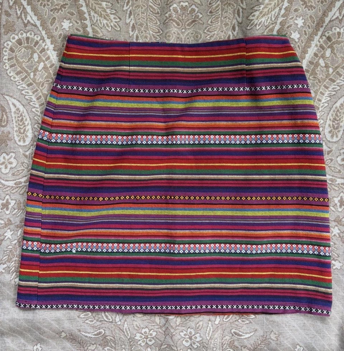 Shinking Violet Women’s Multicolor Striped Mini Short Skirt Size S Zip