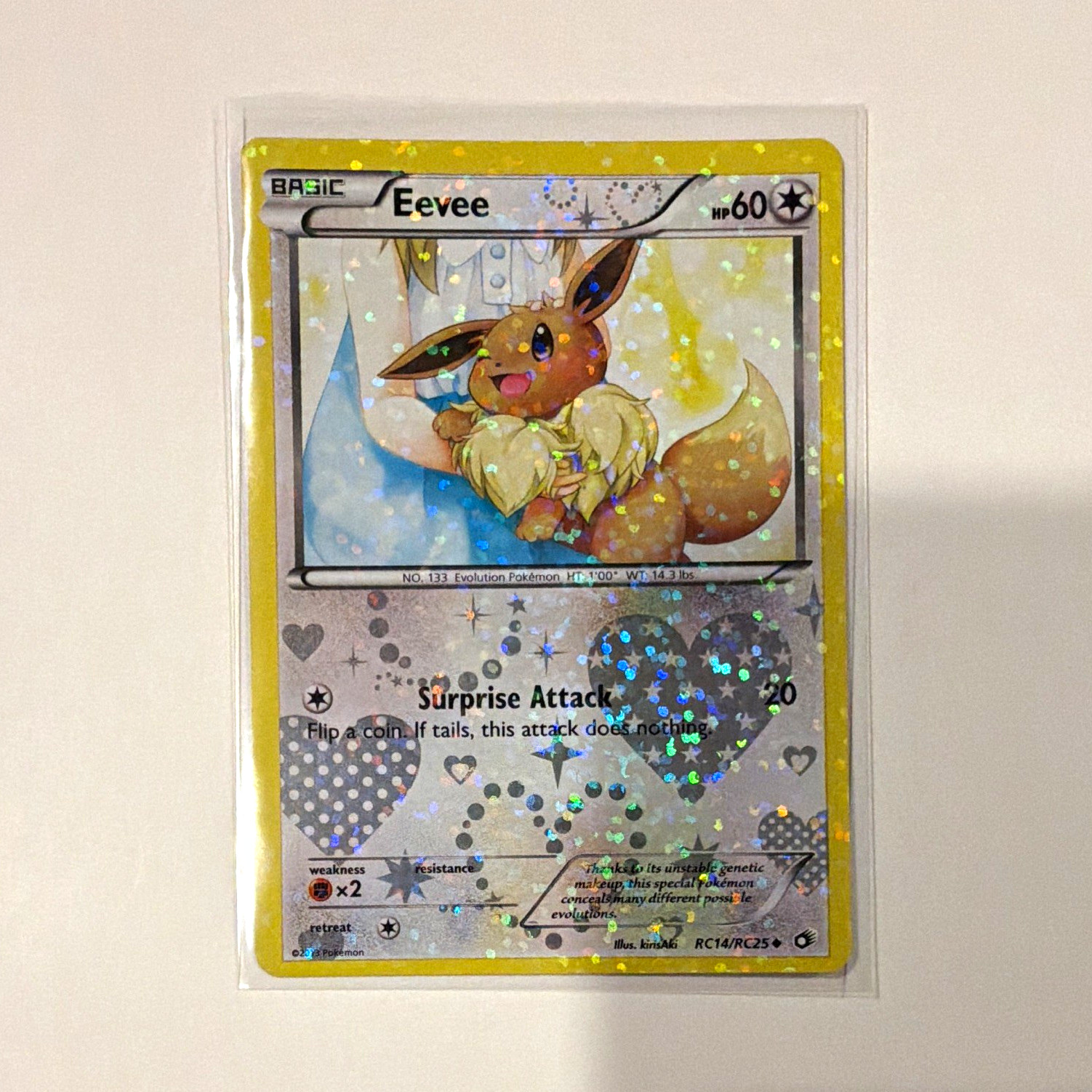The Pokémon Company Pokémon TCG Eevee RC14/RC25 Radiant Holo Unc Eng 2013 60HP