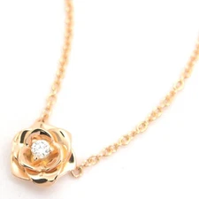Piaget Rose 1P Diamond Necklace Pink Gold 750PG from Japan #4527