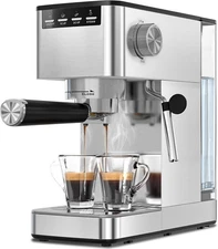 Small Espresso Machine 20 Bar, Cappuccino & Latte Machines with Milk Frother for