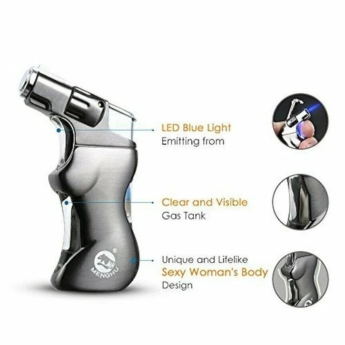 Gun style lady body jet lighter with light unique Collectable suits a lot of use - Picture 2 of 6