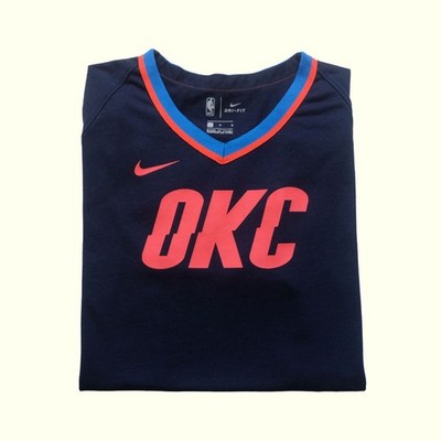 NIKE NBA OKC THUNDER VTG RETRO BASKETBALL OKLAHOMA CITY 2017 ACTIVE T SHIRT LG