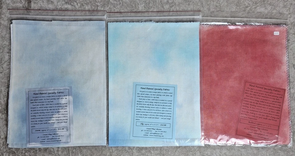 Lot 19 Hand Painted Cross Stitch Linen 28 Count by Crossed Wing Collection, PG - Image 4 of 4