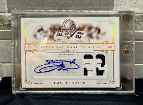 2007 Playoff National Treasures Emmitt Smith GAME USED Prime Patch Auto /22 HOF