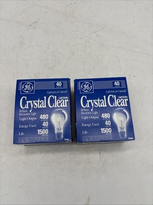 New 12311 GE Crystal Clear Light 4 Bulbs FULL SPECTRUM NOS A19 480 Lumens