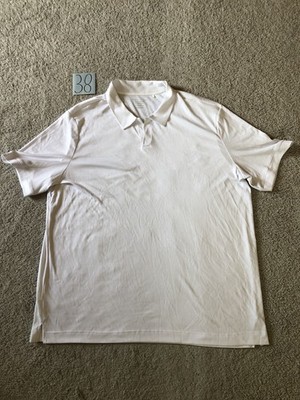 Perry Ellis Casual Dress Polo Mens 3XLT White Short Sleeve Cotton Blend Shirt