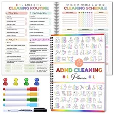 Adhd Cleaning Planner - Reusable Adhd Cleaning and Organizing Planners Adhd C...